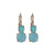 Medium Double Stone Leverback Earrings in "Crystal Blue" - Rhodium