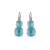 Medium Classic Two-Stone Leverback Earrings in "Sunkissed Aqua" - Rhodium