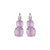 Medium Classic Two-Stone Leverback Earrings in "Sunkissed Lavender" - Rhodium