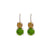 Medium Classic Two-Stone Earrings in "Olive Garnish" - Rhodium