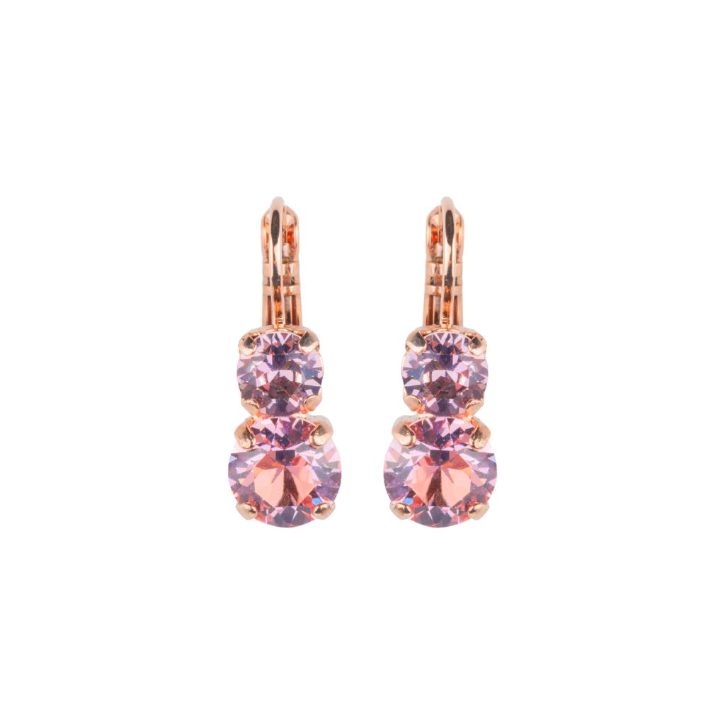 Medium Classic Two-Stone Earrings in "Parasol" - Rose Gold