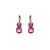 Medium Classic Two-Stone Leverback Earrings in "Sunkissed Blush" - Rhodium