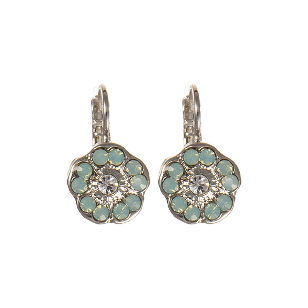 Large Cosmos Earrings in "Malibu Mint" - Rhodium
