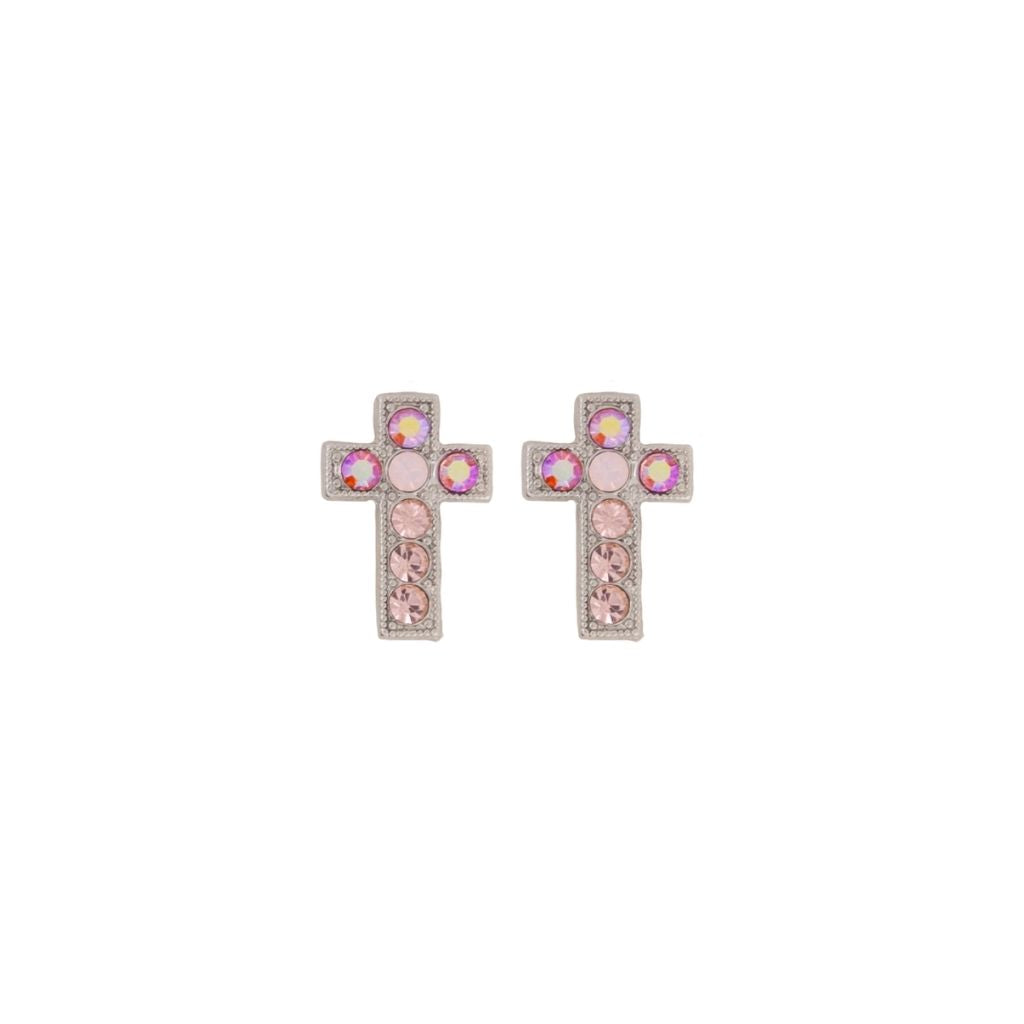 Petite Cross Earrings in "Flamingo" *Custom*