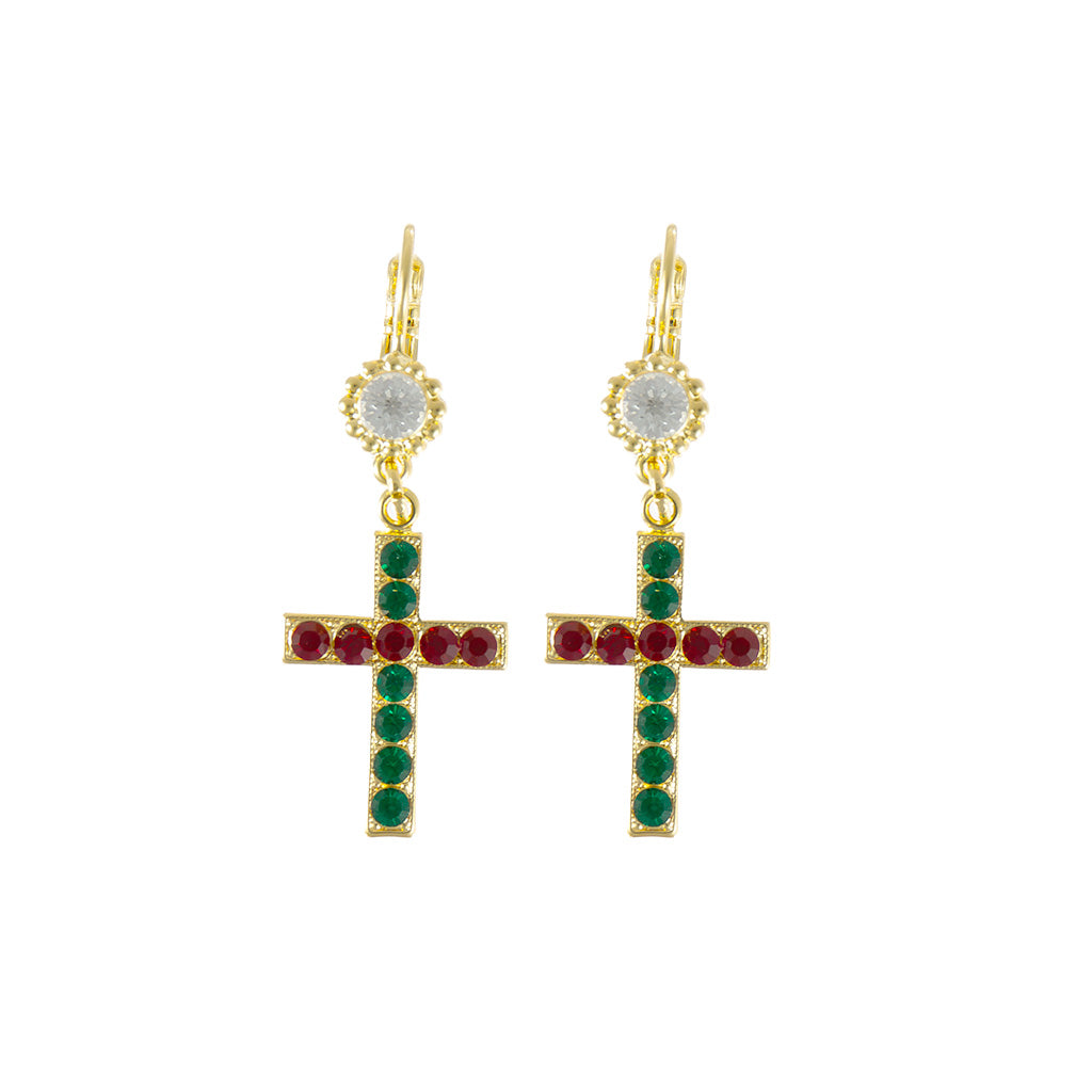 Cross Drop Earrings in "Holly" *Custom*