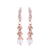 Hoop Earrings with Tassle Dangle in "Clear Pearl" - Rose Gold