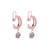 Hoop Earrings with Cosmo Dangle in "Kaleidoscope" - Rose Gold