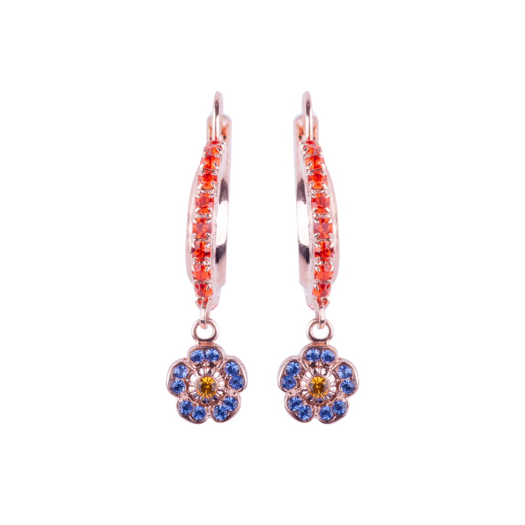 Hoop Earrings with Cosmo Dangle in "Kaleidoscope" - Rose Gold