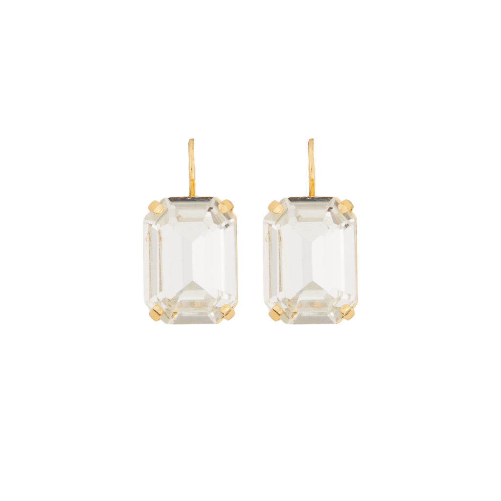 Extra-Luxurious Emerald and Trio Leverback Earrings in "Clear" *Custom*