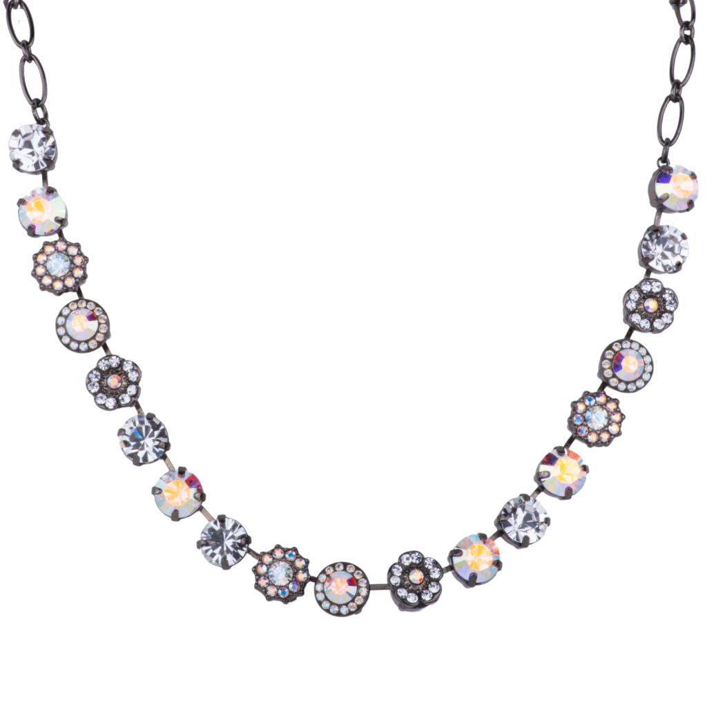 Large Rosette Necklace in "Winds of Change" - Gray