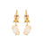 Ivy Earrings with Mineral Dangle in "Topaz" - Yellow Gold