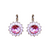 Extra Luxurious Rosette Leverback Earrings in "Light Rose" - Antique Silver