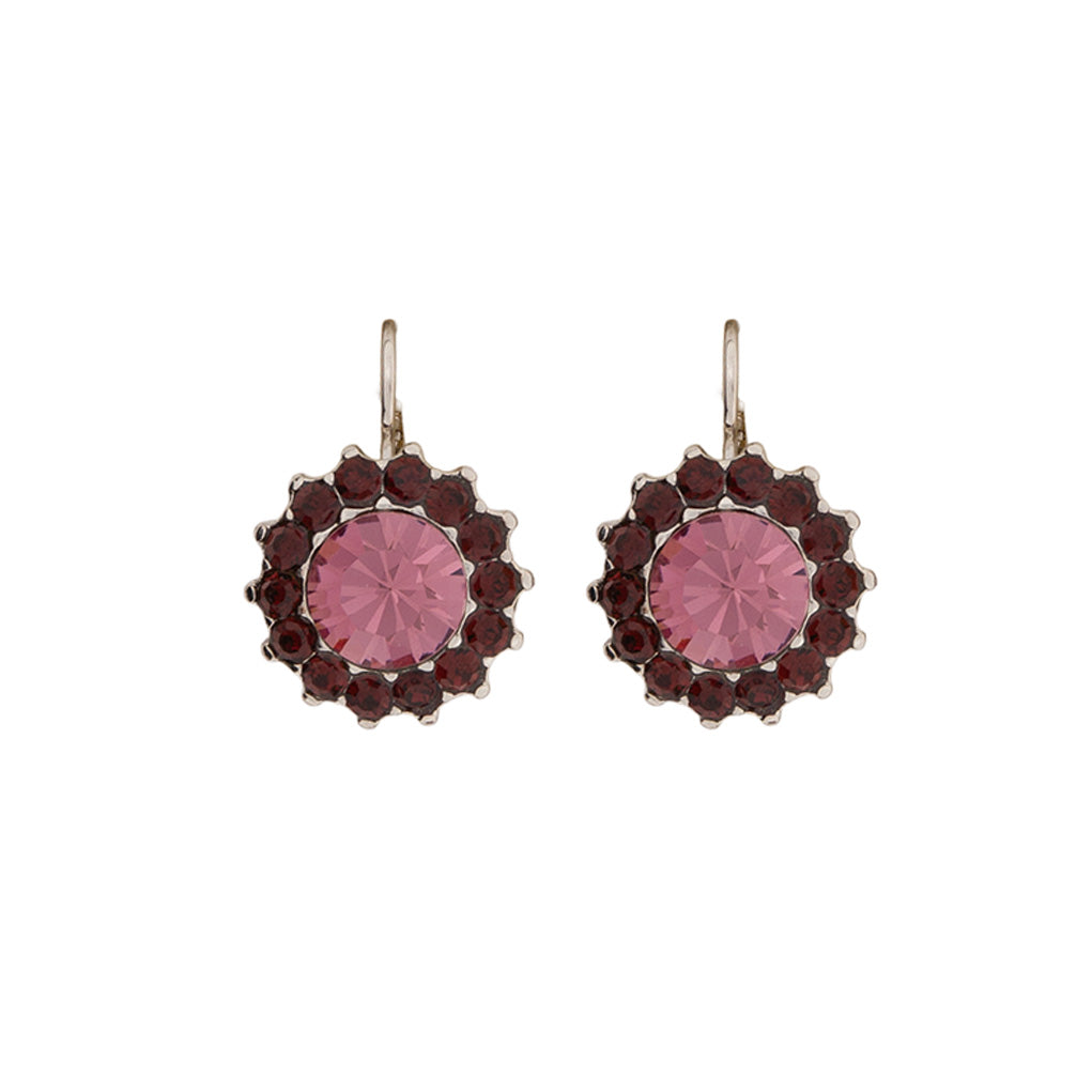 Extra Luxurious Rosette Leverback Earrings in "Cranberry Crush" *Custom*