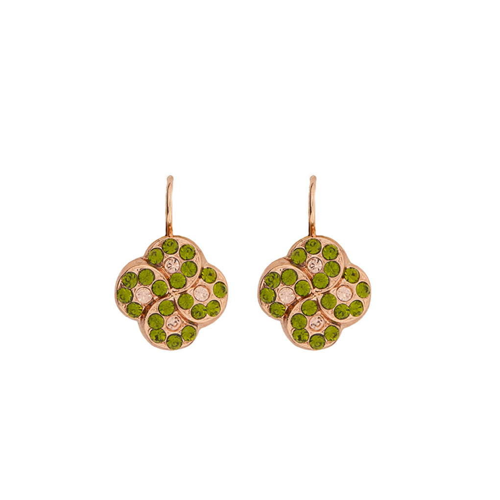 Extra Luxurious Quatrefoil Leverback Earrings in "Olive Garnish" *Custom*