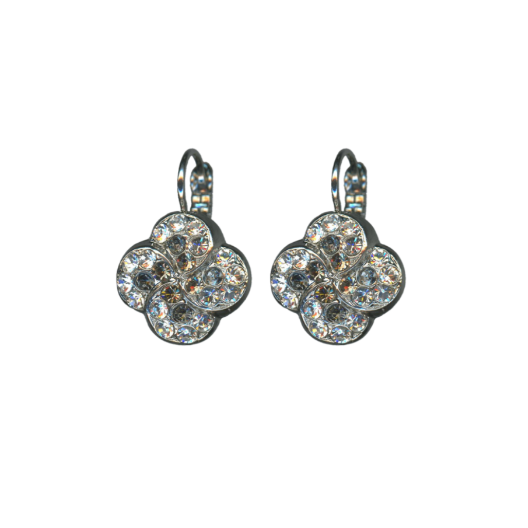 Extra Luxurious Quatrefoil Leverback Earrings in "Fresh Ice" *Custom*