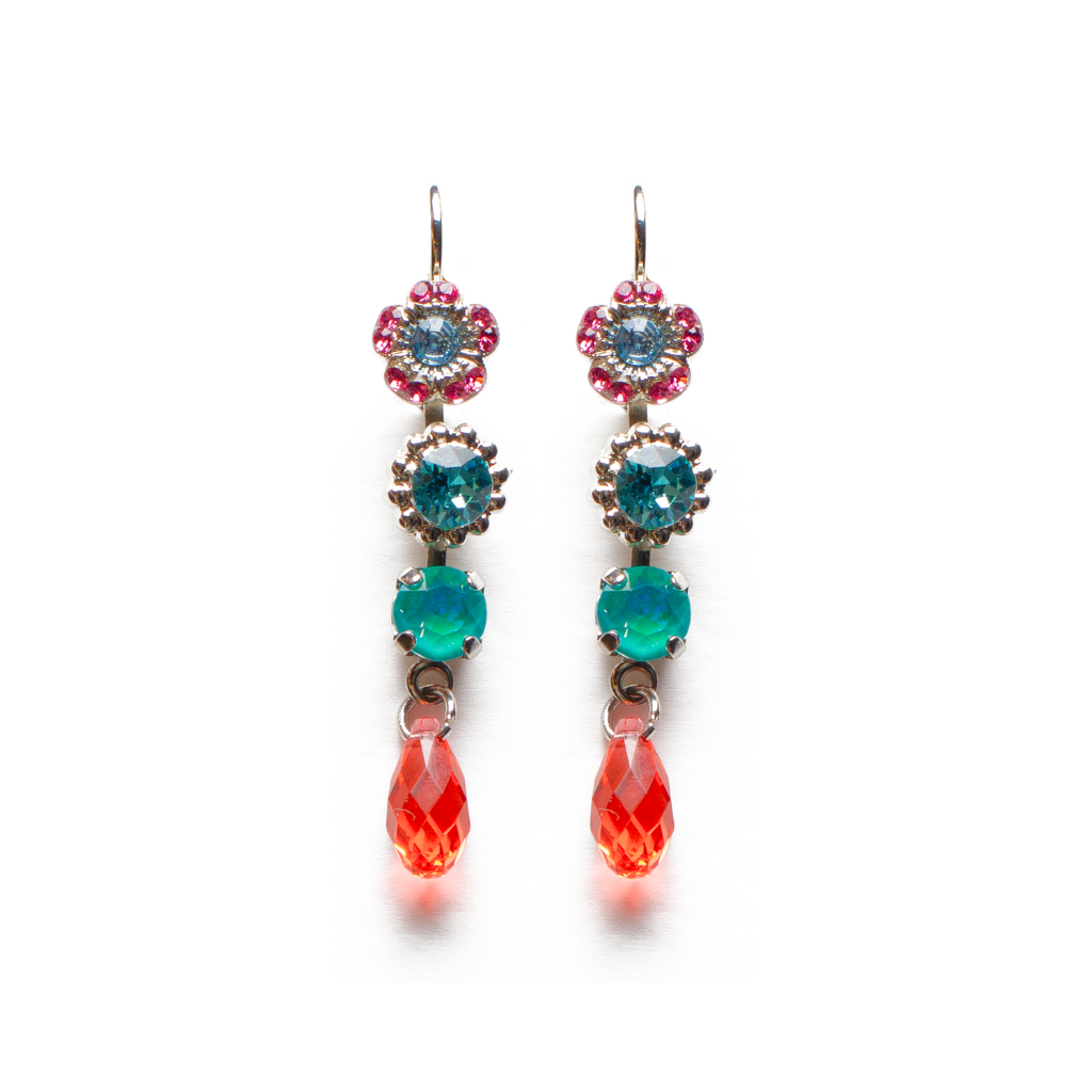 Flower and Briolette Earring in "Coral Cove" *Custom*