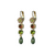 Flower and Briolette Leverback Earrings in "Evergreen" *Custom*