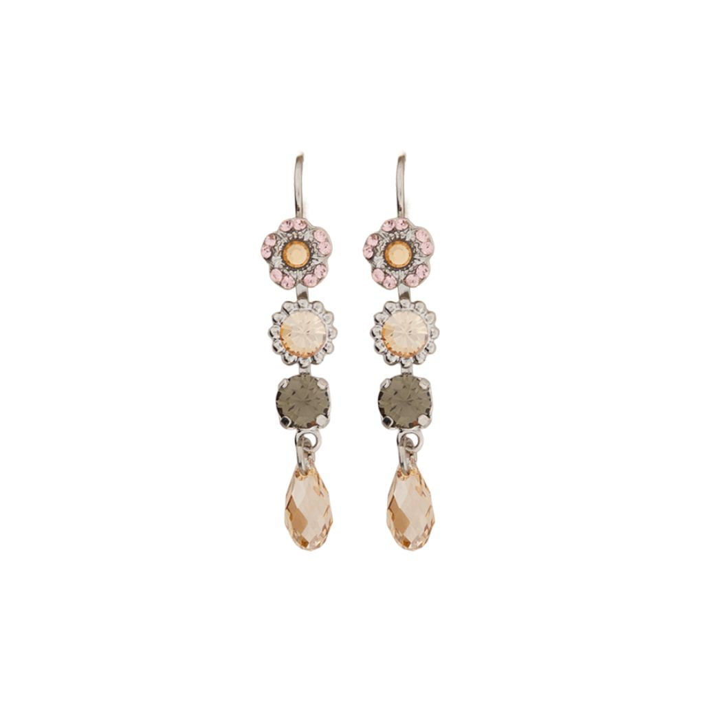 Flower and Briolette Earring in "Champagne Kisses" *Custom*
