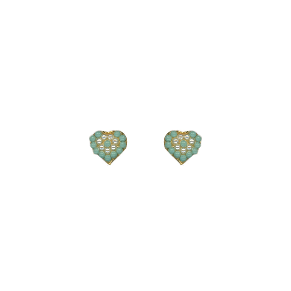 Embellished Heart Post Earrings in "Mythical Dusk" *Custom*