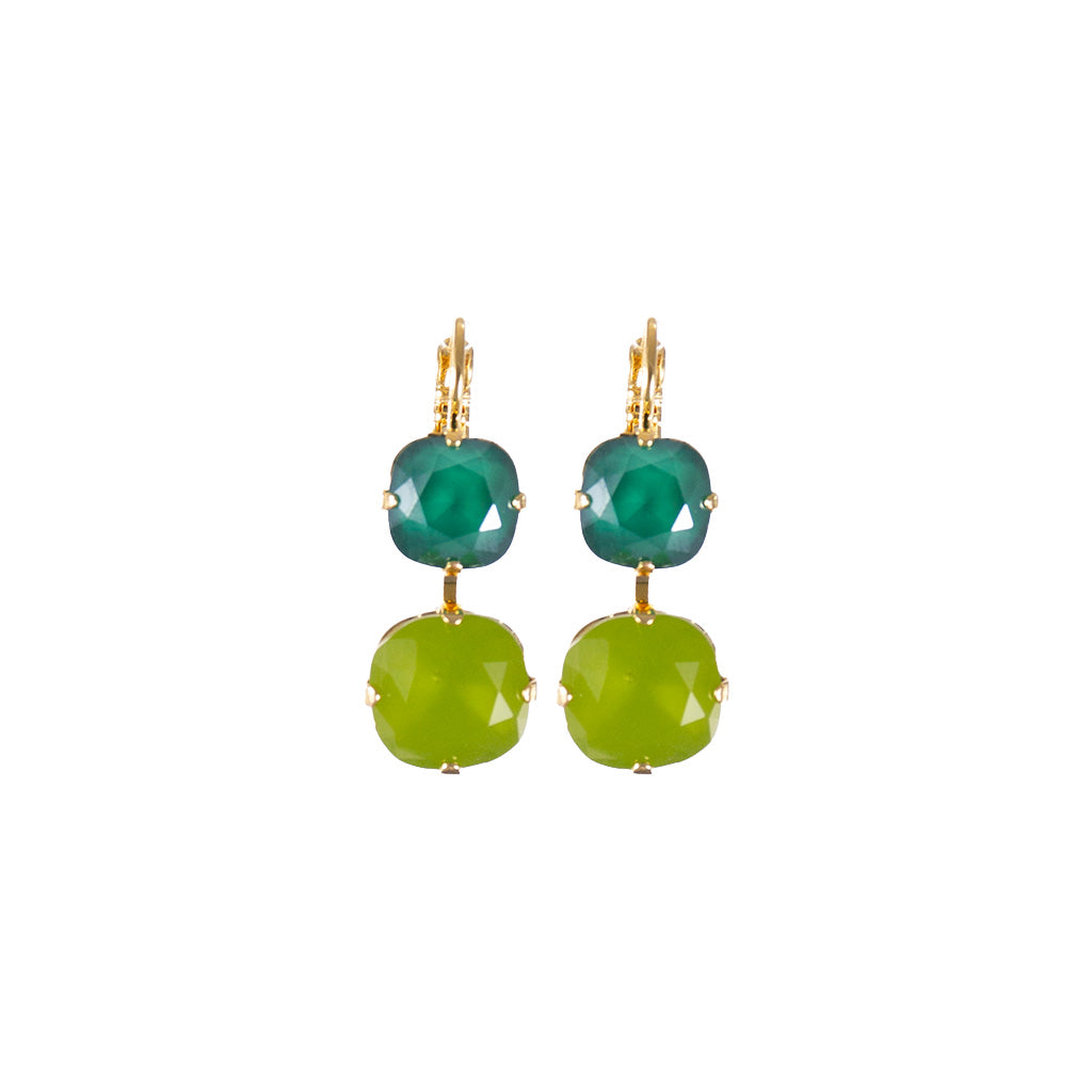 Small and Large Cushion Cut Earrings in "The Green Room" *Custom*