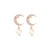 Moon With Dangle Earring in "Clear Pearl" - Rhodium