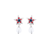 Petite Star Earring With Dangle in "Americana" - Rhodium