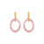Medium Open Oval Earring in "Light Pink" - Yellow Gold