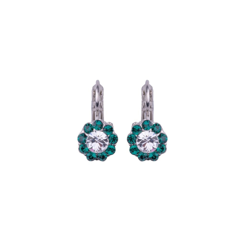 Medium Flower Earrings in "Holly" - Rhodium