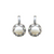 Large Embellished Rivoli Leverback Earrings in "Casablana" - Antique Silver