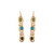 Small Drop Chain Leverback Earrings in "Olivine Malachite" - Yellow Gold