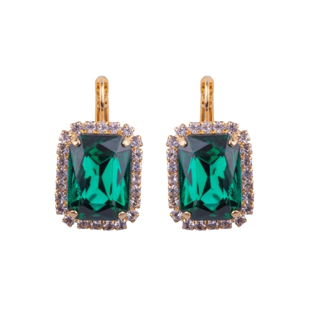 Extra Luxurious Halo Emerald Cut Earring in "Holiday" *Custom*