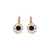 Medium Blossom Leverback Earrings in "Tuxedo" - Yellow Gold