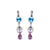 Medium Flower Dangle Earrings in "Coco" - Antique Silver