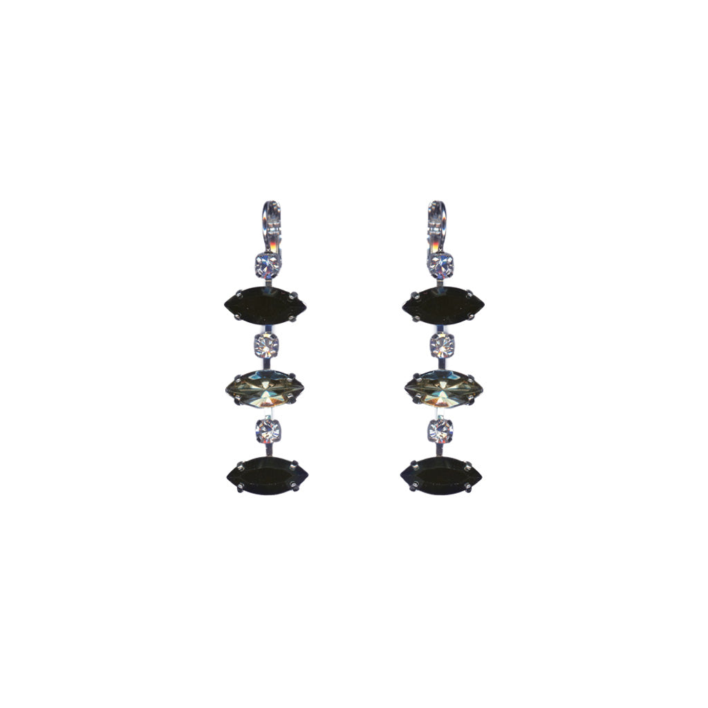 Petite and Marquise Dangle Earrings in "Obsidian Shore" - Gray