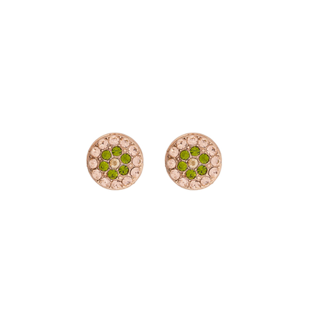 Pavé Round Petite Earrings in "Olive Garnish" *Custom*