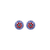 Pavé Round Petite Earrings in "Kaleidoscope" - Rhodium