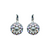 Medium Cluster Leverback Earrings in "Clear" - Antique Silver