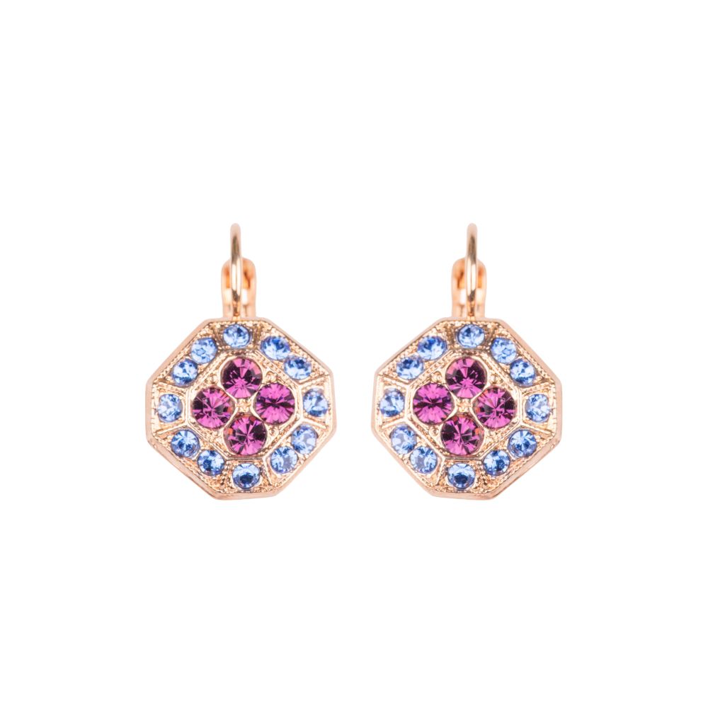 Medium Hexagon Cluster Earrings in "Happy Hour" - Rose Gold