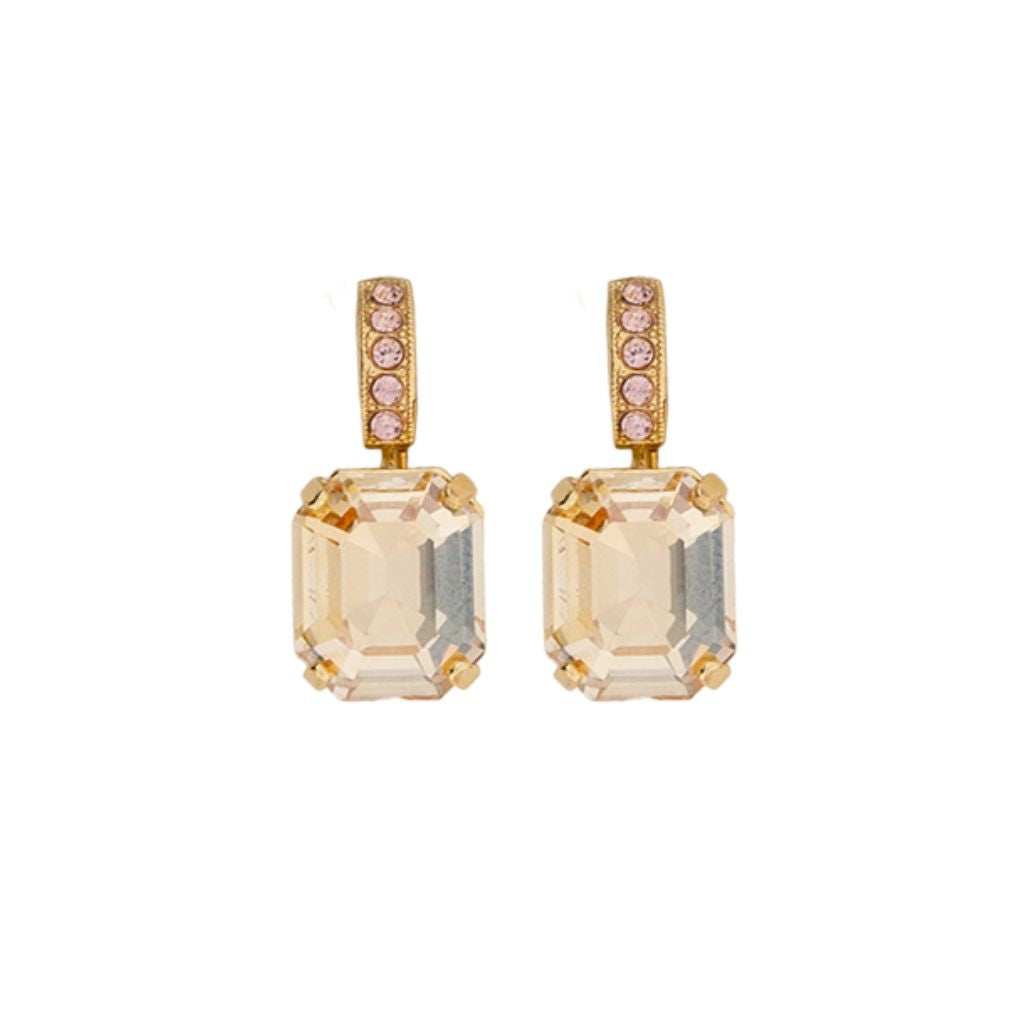 Embellished Emerald Leverback Earrings in "Champagne Kisses" *Custom*