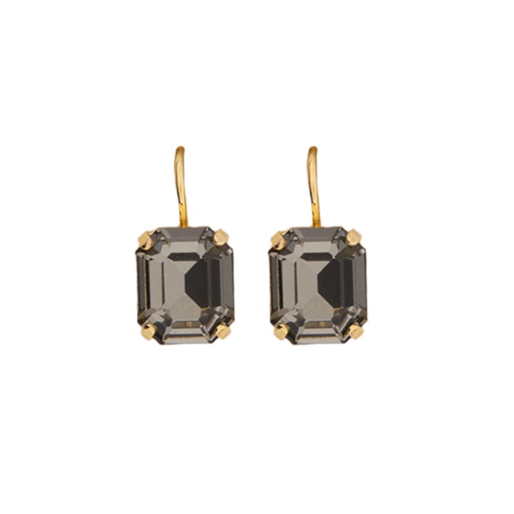 Large Emerald Leverback Earrings in "Black Diamond" *Custom*