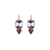 Large Emerald Trio Earrings in "Burgundy Diamond" - Rhodium