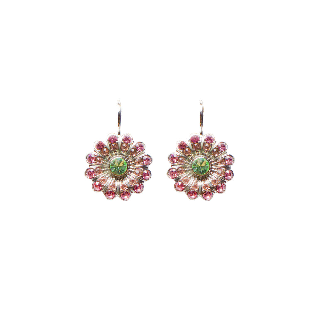 Aster Flower Earrings in "Parasol" - Rhodium