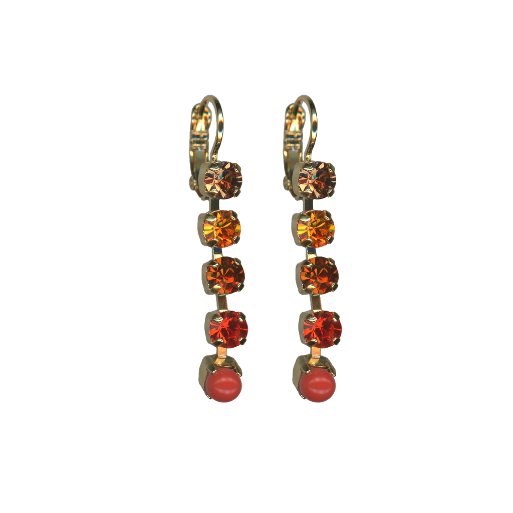 Petite Five Stone Leverback Earrings in "Pumpkin Spice" *Custom*