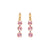Petite Three Stone Earrings in "Light Rose" - Yellow Gold