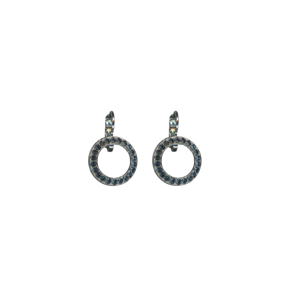 Petite Open Circle Leverback Earrings in "Montana Blue" *Custom*