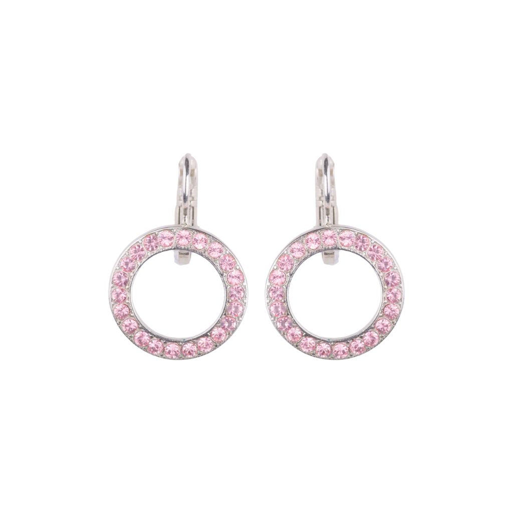 Petite Open Circle Leverback Earrings in "Light Rose" - Rhodium