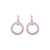 Petite Open Circle Leverback Earrings in "Light Rose" - Rhodium
