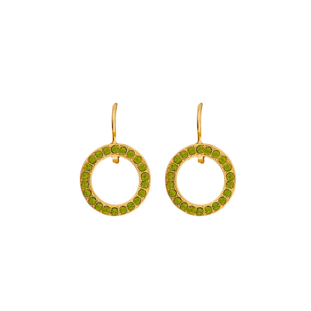 Petite Open Circle Leverback Earrings in "Olivine" *Custom*