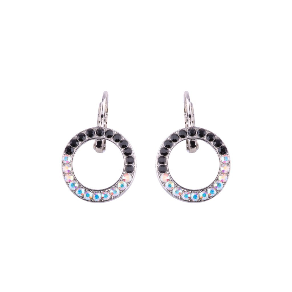 Petite Open Circle Leverback Earrings in "Tuxedo" *Custom*