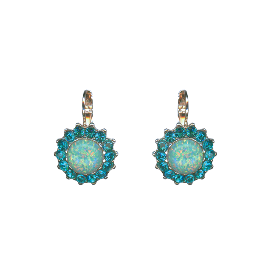 Extra Luxurious Rosette Leverback Earrings in "Ivy Villa" - Gray